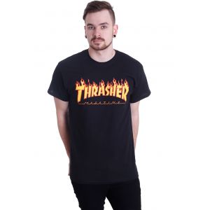 Thrasher - Thrasher Flame - T-Shirt - noir - S - 100% Coton