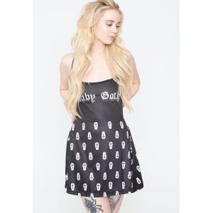 Too Fast - Mini Skater Baby Goth Black - Robe - noir - L - 95 % polyester, 5 % élasthanne,Jersey