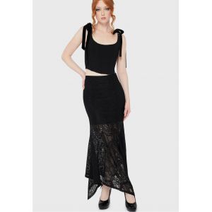 Killstar - Belladonna Lace Black/Ivory - Jupe - noir - M - 100% Polyamide