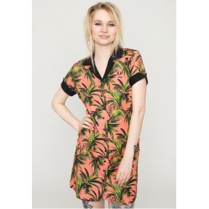 Fred Perry x Amy Winehouse - Palm Print Shirt Coral Heat - Robe - orange - S - 100% Lyocell,Synthétiques