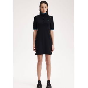 Fred Perry x Amy Winehouse - Tipped Pique Black - Robe - noir - Medium - 100% Coton,Coton