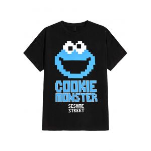 Sesame Street - Cookie Monster - T-Shirt - noir - L - 100% Coton,Jersey
