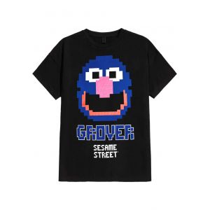 Sesame Street - Grover - T-Shirt - noir - L - 100% Coton,Jersey