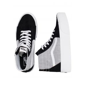 Vans - Sk8 Hi Tapered Stackform Summer Picnic Black/White - Chaussures - blanc - EU 38 - Textile, Leather/Textile/Caoutchouc,Toile