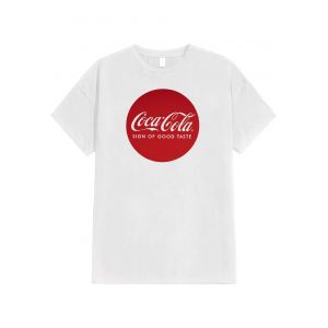 Coca-Cola - Round Logo White - T-Shirt - blanc - M - 100% Coton,Jersey