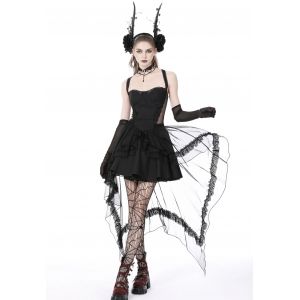 Dark in Love - Gothic Doll Cold Waist Swallowtail Halter - Robe - noir - L - 100% Polyester