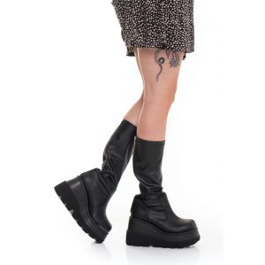 DemoniaCult - Shaker 65 Black Vegan Leather - Chaussures pour fille - noir - EU 37 - Synthetic/Textile/Caoutchouc