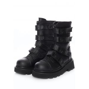 DemoniaCult - Renegade 55 Black Vegan Leather - Chaussures pour fille - noir - EU 38 - Synthetic/Synthetic/Caoutchouc