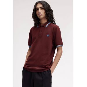 Fred Perry - Twin Tipped Oxblood/Ecru/Court Blue - Polo - bordeaux - 3XL - 100% Coton,Coton