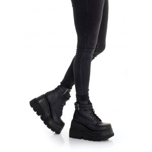 DemoniaCult - Shaker 52 Vegan Leather Black - Chaussures pour fille - noir - EU 36 - Synthetic/Synthetic/Caoutchouc