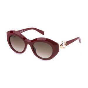 Blumarine Femme SBM869  0U17 Lunettes de soleil Acétate Rouge Marron Papillon Normale Ombré