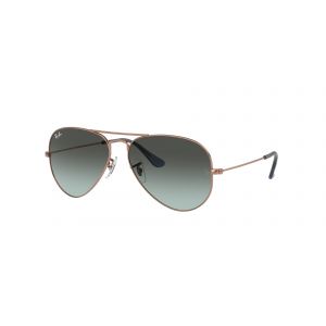 Ray - Ban Unisex RB3025 AVIATOR 9202GK Lunettes de soleil M&eacute;tal Or Bleu Pilote Normale Ombr&eacute;