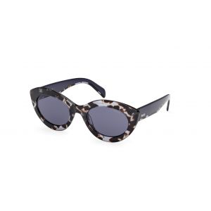 Emilio Pucci Femme EP0203 55V Lunettes de soleil Acétate Havane Bleu Cat Eye Normale