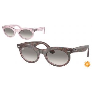 Ray - Ban Unisex RB2242 WAYFARER OVAL 138432 Lunettes de soleil Acétate Violet Gris Ronde Normale Ombré