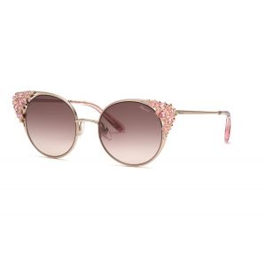 Chopard Femme SCHL06S  0A39 Lunettes de soleil Métal Or Marron Ronde Antireflet Ombré