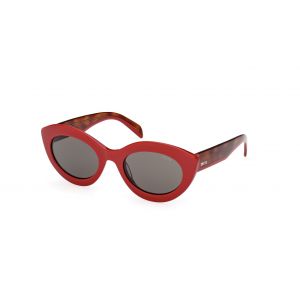 Emilio Pucci Femme EP0203 66A Lunettes de soleil Acétate Rouge Fumée Cat Eye Normale