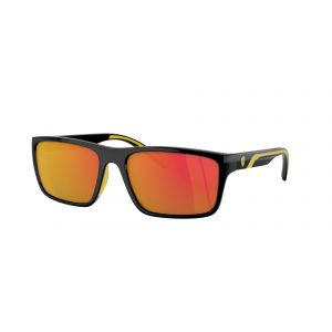 Ferrari Scuderia Homme FZ6003U  501/6Q Lunettes de soleil Inject&eacute; Noir Rouge Carr&eacute; Normale Miroir