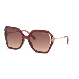 Chopard Femme Chopard SCH407S 0D66 Lunettes de soleil Inject&eacute; Violet Marron G&eacute;om&eacute;trique Antireflet Nuanc&eacute;