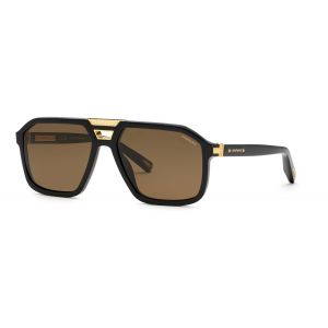 Chopard Homme SCH374  700P Lunettes de soleil Acétate Noir Marron Géométrique Polarisé