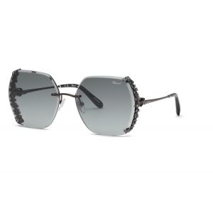 Chopard Femme SCHL92S  672 Lunettes de soleil Métal Or Fumée Géométrique Antireflet Ombré