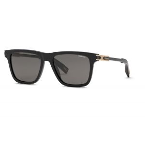 Chopard Homme Chopard SCH398 700P Lunettes de soleil Ac&eacute;tate Noir Fum&eacute;e Carr&eacute; Polaris&eacute;