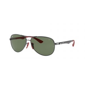 Ray - Ban Homme RB8313M SCUDERIA FERRARI COLLECTION F00171 Lunettes de soleil Acier Gris Vert Pilote Normale