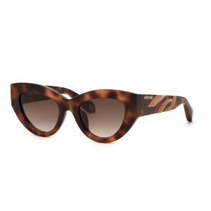 Roberto Cavalli Femme Roberto Cavalli SRC009M 02BV Lunettes de soleil Ac&eacute;tate Havane Marron Cat Eye Normale Ombr&eacute;