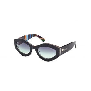 Emilio Pucci Femme EP0227 01B Lunettes de soleil Acétate Noir Fumée Géométrique Normale