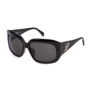 Blumarine Femme SBM865  700 Lunettes de soleil Acétate Noir Fumée Carré Normale