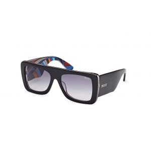 Emilio Pucci Femme EP0230 05W Lunettes de soleil Acétate Noir Bleu Carré Normale