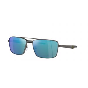 Ferrari Scuderia Homme FZ5001  109/9R Lunettes de soleil M&eacute;tal Gris Bleu Carr&eacute; Polaris&eacute; Miroir