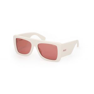 Emilio Pucci Femme EP0230 21S Lunettes de soleil Acétate Blanc Bordeaux Carré Normale