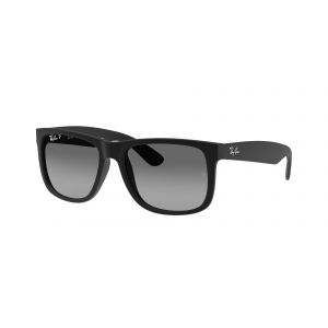 Ray - Ban Homme RB4165F JUSTIN 622/T3 Lunettes de soleil Nylon Noir Gris Carré Polarisé Ombré