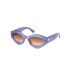 Emilio Pucci Femme EP0227 90F Lunettes de soleil Acétate Bleu Marron Géométrique Normale