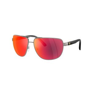Ferrari Scuderia Homme Ferrari Scuderia FZ5007 104/6Q Lunettes de soleil M&eacute;tal Gris Jaune Pillow Miroir