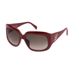Blumarine Femme SBM865  08LA Lunettes de soleil Acétate Bordeaux Marron Carré Normale Ombré