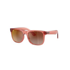 Ray - Ban Enfant Ray - Ban RJ9069S JUNIOR JUSTIN 7225S0 Lunettes de soleil Inject&eacute; Rouge Marron Carr&eacute; Normale Nuanc&eacute;