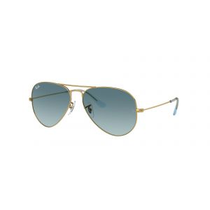 Ray - Ban Unisex RB3025 AVIATOR 001/3M Lunettes de soleil Métal Or Bleu Pilote Normale