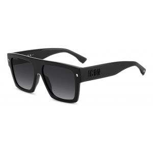 Dsquared2 Homme Dsquared2 ICON 0030/S 807/9O Lunettes de soleil Ac&eacute;tate Noir Gris Carr&eacute; Normale Nuanc&eacute;