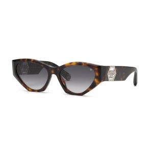 Philipp Plein Femme SPP161 PLEIN CAPTURE  722 Lunettes de soleil Acétate Havane Fumée Cat Eye Normale Ombré