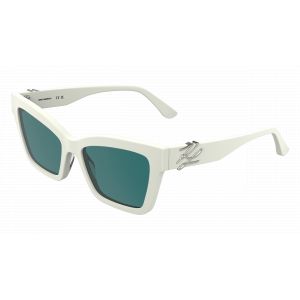 Karl Lagerfeld Femme Karl Lagerfeld KL6220S 105 Lunettes de soleil Ac&eacute;tate Blanc Vert / P&eacute;trolium Carr&eacute; Normale