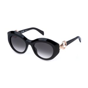 Blumarine Femme SBM869  700 Lunettes de soleil Acétate Noir Fumée Papillon Normale Ombré