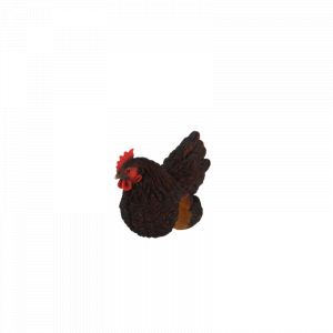 Statuette de poule à accrocher sur barrière en polyrésine - Noir - L 21,8 x l 12,5 x H 17,1 cm
