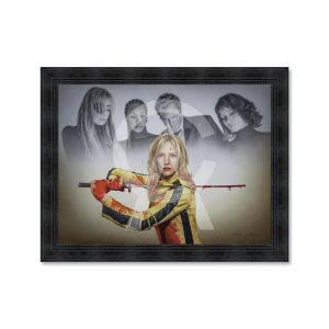 Cadre décoratif en bois avec impression en PVC vernis "Kill Bill" - Noir - 90 x 120 cm - Collection Granger