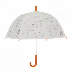 Parapluie à colorier pour enfant chiens - Vert - D 70,5 x H 69,2 cm