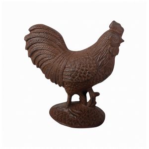 Coq décoratif - L 10,5 x l 17,7 x H 18,6 cm - Fonte