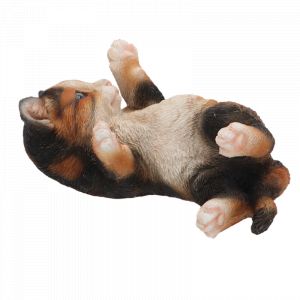 Figurine de chat jouant couché en polyrésine - Marron - L 17,7 cm