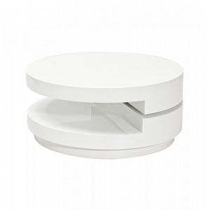 Table basse design - Fabiola - D 80 x H 37 cm - Blanc