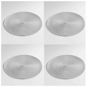 Lot de 4 sets de table - D 35 cm - Zebulon - Gris