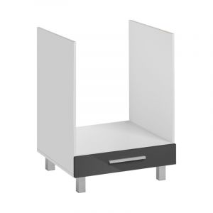 Meuble de cuisine pour four encastrable "Salma" - Gris graphite/Blanc - L 60 x H 81 cm